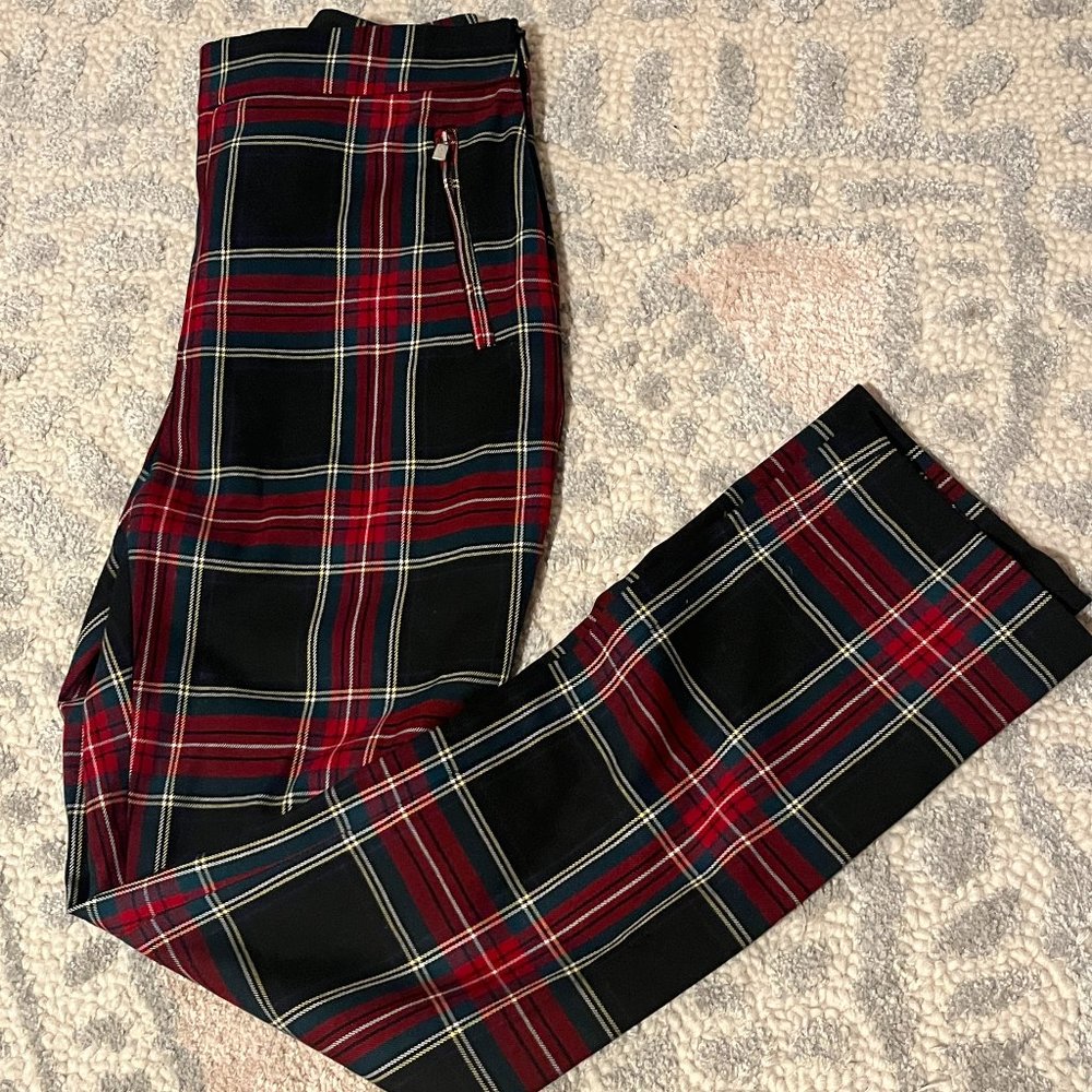 Zara Plaid Zipper Pants